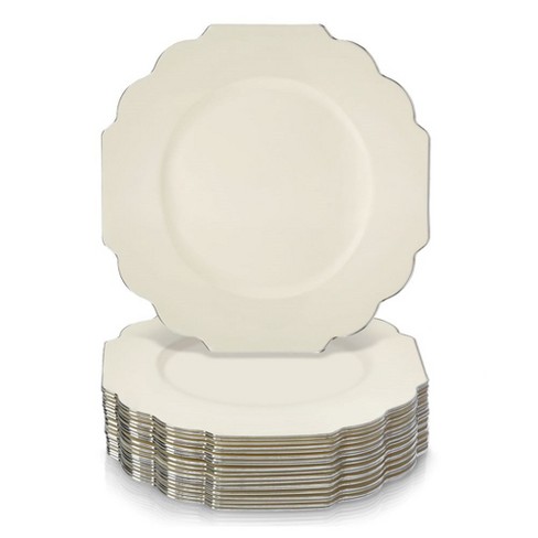 12 Pcs 8 Clear Octagonal Plastic Disposable Dessert Plates