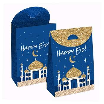 Big Dot of Happiness Eid Mubarak Gift Favor Bags - Happy Eid - Ramadan Party Goodie Boxes - Set of 12