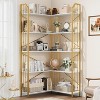 GAOMON Corner Bookshelf,L-Shaped Bookcase, Industrial Large Bookcases with Beaded Design Tall Display Rack Shelf for Living Room Bedroom - 2 of 4