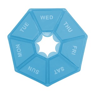 Unique Bargains 7 Grid Polygonal Pill Case 1 Pc - 1 of 4