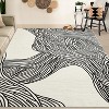 Washable Runner Rug Black and White Stripe Non Slip Low Pile Hallway Carpet Thin Modern Floor Mat for Entryway Kitchen Bathroom - 2 of 4