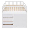 NicBex Full Size Bunk Bed Loft Bed Pine Bed Frame with 4 Drawers and 3 Shelves, Ladder and Full Length Guardrail, No Box Spring Required - 4 of 4