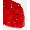 Deux par Deux Girl Tulle Skirt Red with Iridescent Heart Confettis - 4 of 4