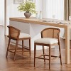 Christopher Knight Home Mansoor Rattan and Rubberwood Upholstered Counter Stools (Set of 2) - 2 of 4