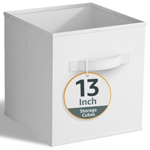 Sorbus 13 Inch Foldable Fabric Storage Cube Bin with Handles- for Organizing Home, Shelves, Nursery, Playroom, Closet and More - 1 of 4