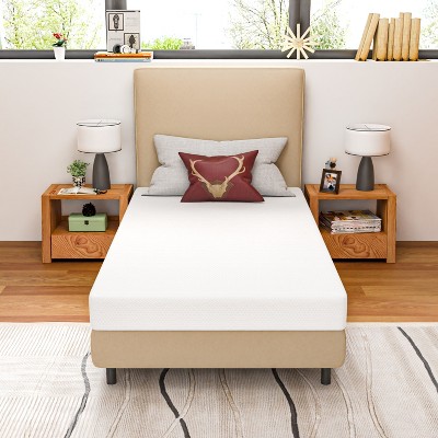 FDW 6 inch Bamboo Charcoal Memory Foam Mattress Cooling Gel Infused CertiPUR-US Certified Breathable Bed Mattress for Cooler Sleep,White