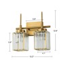 LLHZSY Modern Wall Light Sconce Dimmable Rectangular Wall Light Bathroom Crystal Vanity Light - Gold/Black - 1/2/3/4/5 Light - 3 of 4