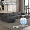 KWPZQEB 104.32" Modular Sectional Sofa, 3-Seater Comfy Cloud Couch with Oversized Chaise & Ottoman, Convertible U-Shape Couch for Living Room, Gray - 2 of 4