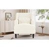 CAVINAS 18.9" Teddy Upholstered Accent Chair with Tufted Back&Tapered Legs,400lbs Max,Modern Sofa Chair for Living Room,Elegant Lounge Chair - 2 of 4