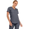 MediChic Women's V-Neck Scrub Set Straight Leg Six Pocket Cargo Scrub Pants with 4-Way Stretch Scrubs Sets - 4 of 4