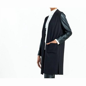 Women's Ponte + Liquid Leather Sleeve Cardigan - Clara Sun Woo - 1 of 1