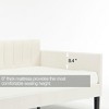 Sapphtopaz Twin Size Upholstered Daybed Platform Bed Frame with Ribbed Tufted Backrest and Slats Support Beds for Apartment, Bedroom - 2 of 4