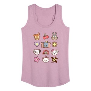 Women's - Disney Classics - Character Group With Icons Graphic Racerback Tank - 1 of 4