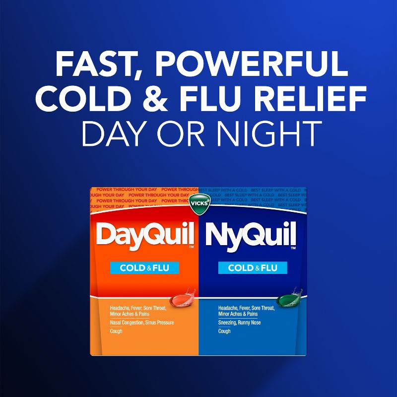 Vicks DayQuil &#38; NyQuil Cold &#38; Flu Medicine LiquiCaps - 48ct, 4 of 9