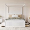 Merax Queen Size Modern Canopy Platform Bed with Pull-Out Trundle and 3 Drawers - 2 of 4