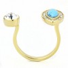 Slickblue Women’s Gold Cuff Ring, Synthetic Turquoise with Clear Accent Stones, Stainless Steel, Sizes 5-10 - 4 of 4
