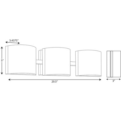 Brushed Nickel 3-Light LED Bath Vanity with Etched Glass Shades