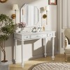 TOBILI Makeup Desk with Large Mirror, 3-Drawer Dressing Table for Jewelry Storage, Elegant Console Table for Bedroom, Living and Room,White - 2 of 4
