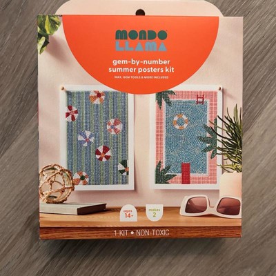 2ct Summer Craft Pool Gem Art Canvas Activity Kit - Mondo Llama