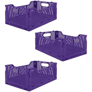 OnDisplay Stackable Folding Desk/Beauty/Closet Storage Crate - 1 of 4
