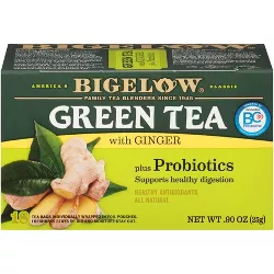 Bigelow Green Tea with Ginger plus Probiotics Tea Bags - 18ct