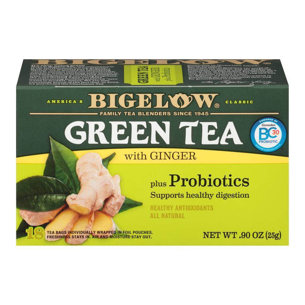 UPC 072310008601 product image for Bigelow Green Tea with Ginger plus Probiotics Tea Bags - 18ct | upcitemdb.com