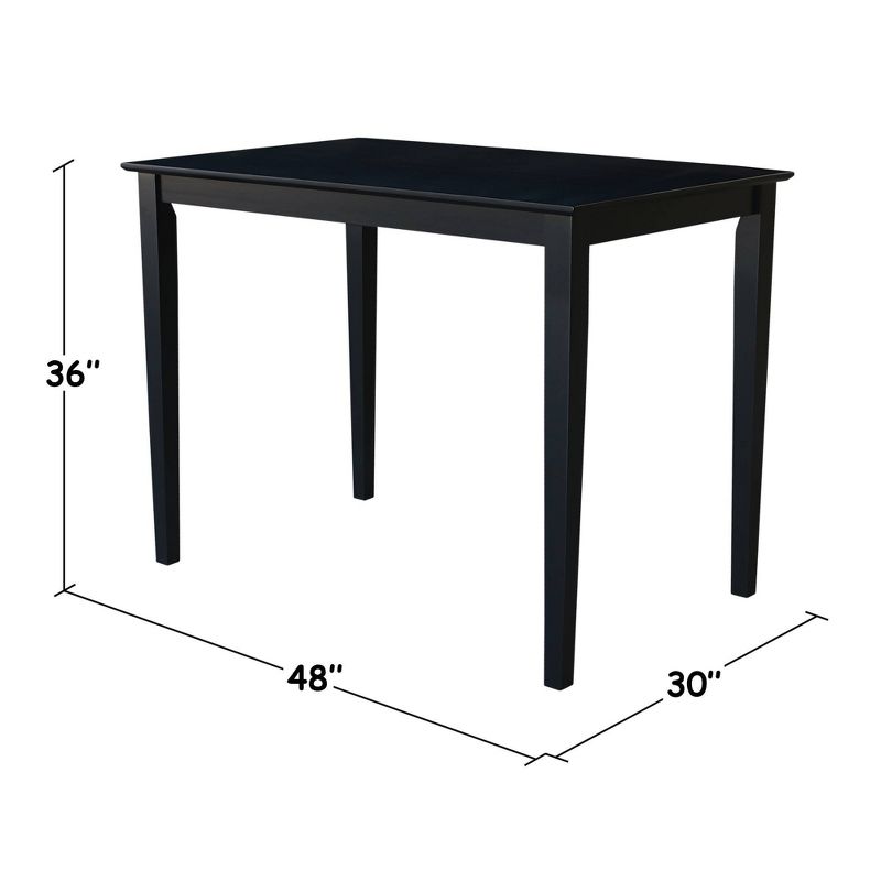 30' X 48' Solid Wood Top Counter Height Table with Shaker Legs - International Concepts, 4 of 9