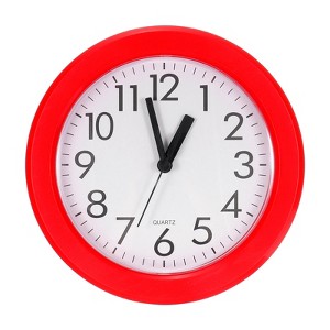 Unique Bargains Battery Operated Decorative Round Silent Non-Ticking Quartz Wall Clock 8" - 1 of 4