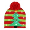 Seven Times Six Festive Holiday Novelty Adult Light Up Knit Beanie Pom Pom Hat Cap OSFM - 2 of 4