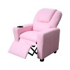 INFURNIC Sofas Kids Recliner Chair with Cupholder Comfortable Seating for Playroom or Living Room, Pink, 21"*23"*27" - 3 of 4