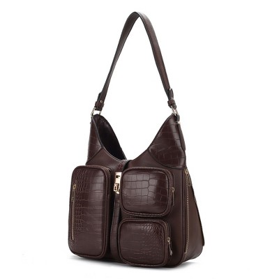 MKF Collection Daphne Crocodile-embossed Vegan Leather Shoulder by Mia K