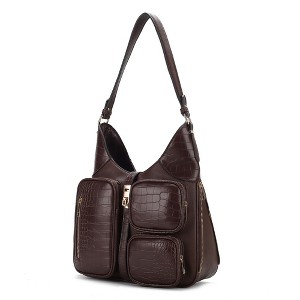 MKF Collection Daphne Crocodile-embossed Vegan Leather Shoulder by Mia K - 1 of 4