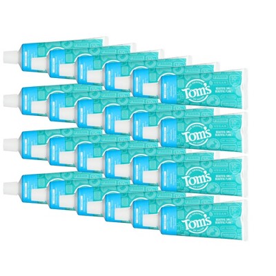 Tom's of Maine Fresh Mint Natural Fluoride-Free Toothpaste Travel Size - Case of 24/3 oz