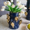 ChicFurnit Decorative Vases Elegant Flower Vase Jarron Florero Bird Decor Vase Tabletop Vase Modern Vase for Living Room, Blue, 8.7"*8.7"*9.5" - 2 of 4