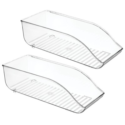 mDesign Plastic Water Bottle Tray Storage Rack and Dispenser, 2 Pack