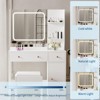 Makeup Vanity Desk with LED Lights, Mirror & Power Outlet, Vanity Table Set with Storage Drawers, Shelves, Cabinet & Chair - 2 of 4