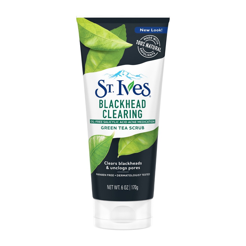 St. Ives Blackhead Clearing Face Scrub Green Tea, Unclog Pores, With