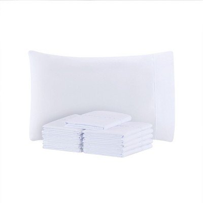 White Hypoallergenic Microfiber Queen Pillowcases - Pack of 12