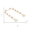 HomeRoots 38" White And Natural Wood And Fabric Hand Painted Decorative Tassel - 3 of 4