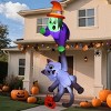 Joyfy 8.2 FT Tall Halloween Outdoor Inflatable Decoration, Witch and Black Cat Hanging Inflatable with LEDs for Indoor Outdoor Yard Roof Decoration - 4 of 4