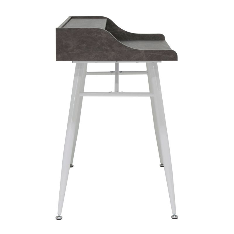 Studio Designs Woodford Modern 45 Inch Wide Wood Home Office Table Desk for Computer or Laptop with Shelf Stand Storage Tray, Marbled Dark Grey, 2 of 7