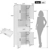 NicBex 70.9" Tall Bathroom Floor Cabinet,Bathroom Shelves with 4 Soft-Close Doors,Storage Cabinet with a Drawer for Living/Laundry Room - 3 of 4