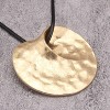 Leather and Wood Necklace Chunky Circle Pendant Boho Jewelry for Women Women Casual Necklace - 3 of 4