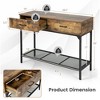 Costway Console Table Industrial Large Drawers Storage Shelf Narrow Entryway Hallway - 4 of 4