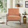 Velvet Upholstered Mid-Century Modern Accent Armchair with Soft Cushioned Seat, Padded Armrests and Solid Rubberwood Frame - 2 of 4