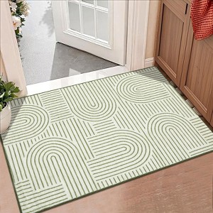 Modern Abstract Rug Washable Rug Non Slip, Low Pile Thin Foldable Mat - 1 of 4
