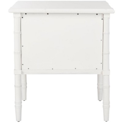 White Bamboo 2-Drawer 25" Transitional Nightstand