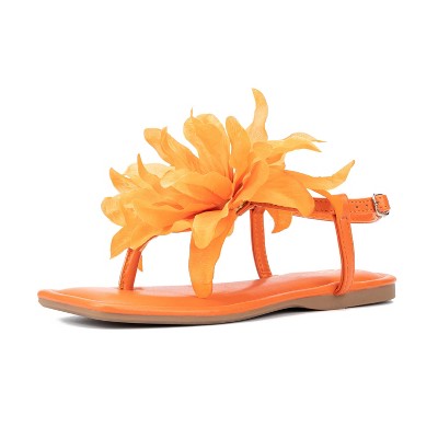 New York & Company Big Flower Women's T-Strap Sandal