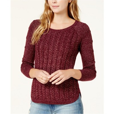 maison Jules Womens Cable Knit Pullover Sweater