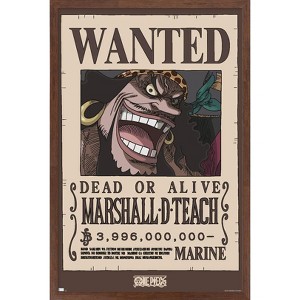 Trends International One Piece - Black Beard Wanted Poster Framed Wall Poster Prints - 1 of 4